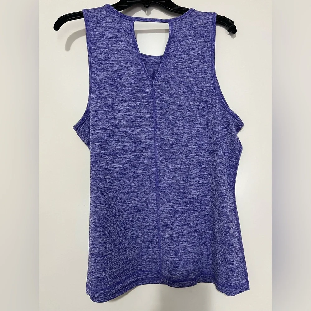 NEW Ideology Heathered Purple Tank Top Keyhole Back